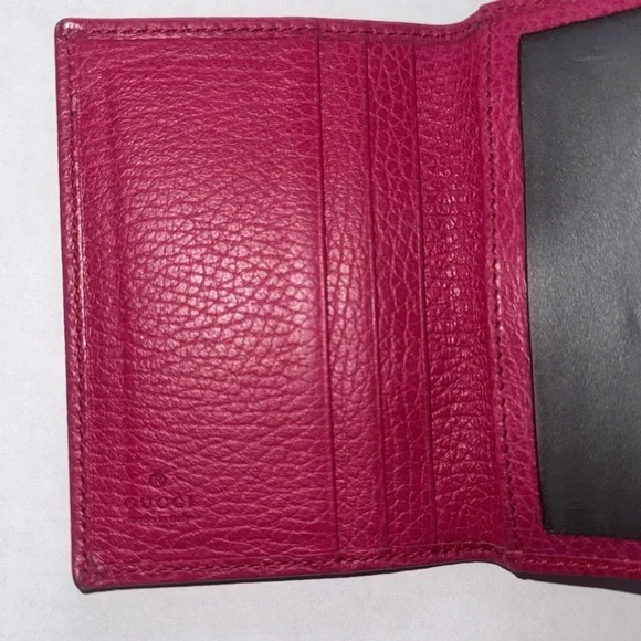 Gucci Fuchsia Leather Card Case/Train Pass - Picture 4 of 9